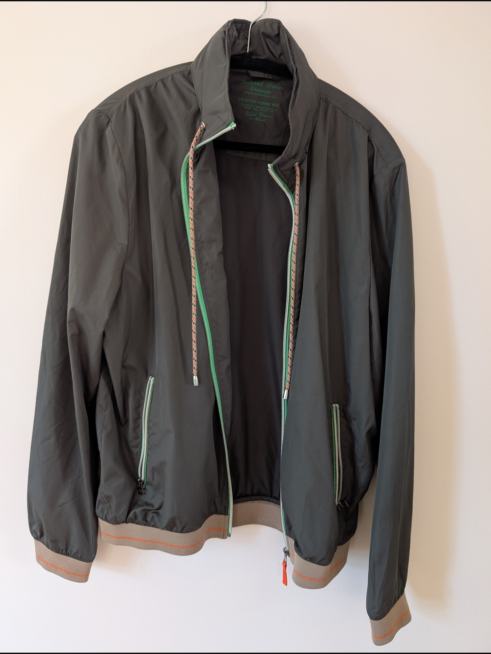 Men's Lightweight Olive Green Zip-Front Jacket - Size L